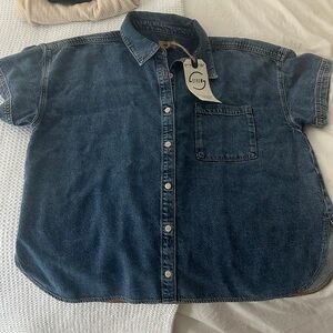 Hatch denim maternity shirt